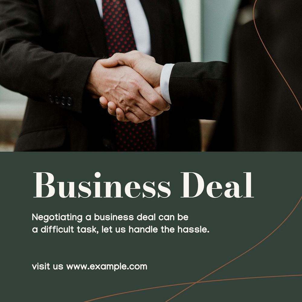 Business deal Instagram post template, editable text