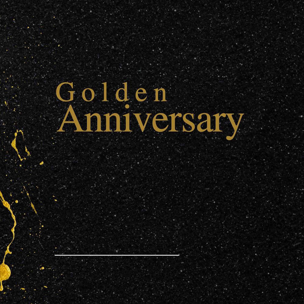 Golden anniversary Instagram post template, editable text