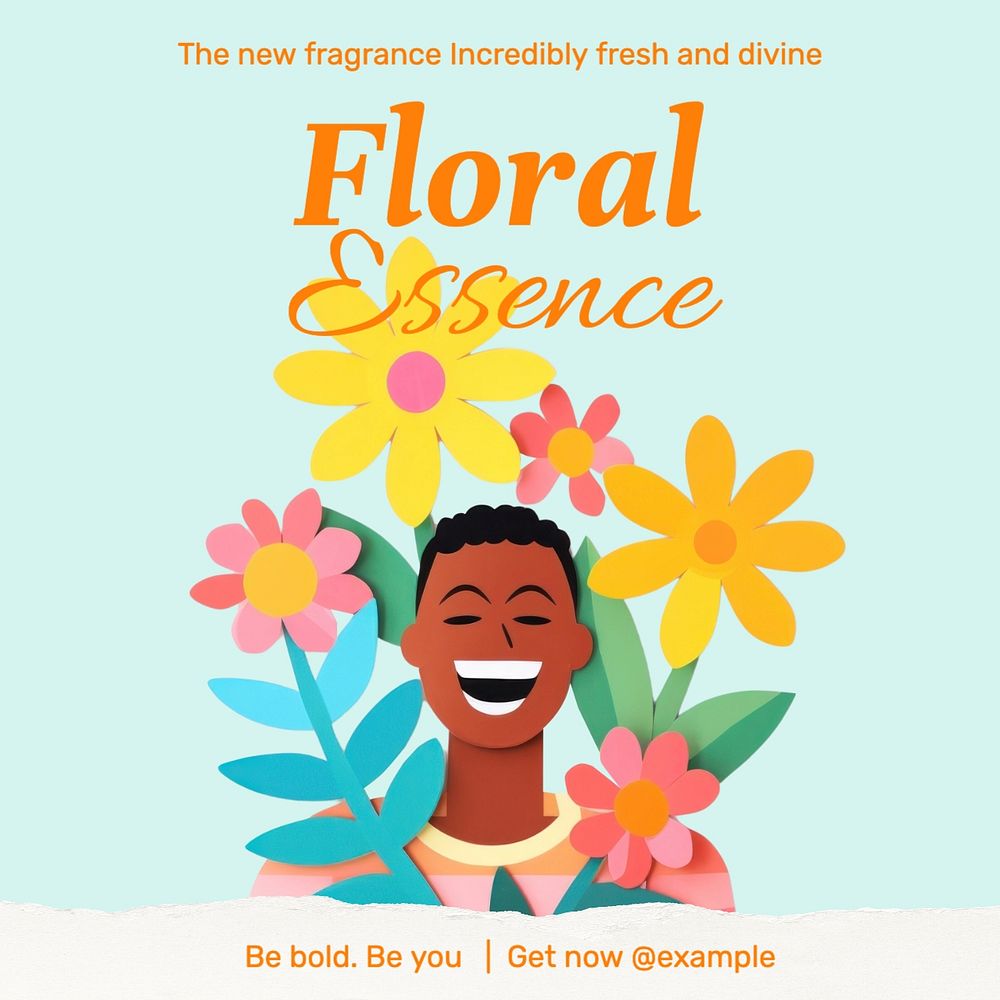 Floral essence Instagram post template, editable text