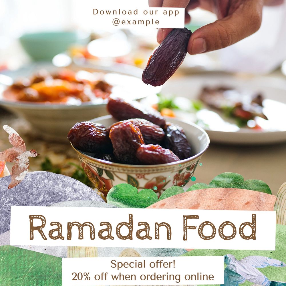 Ramadan food Instagram post template