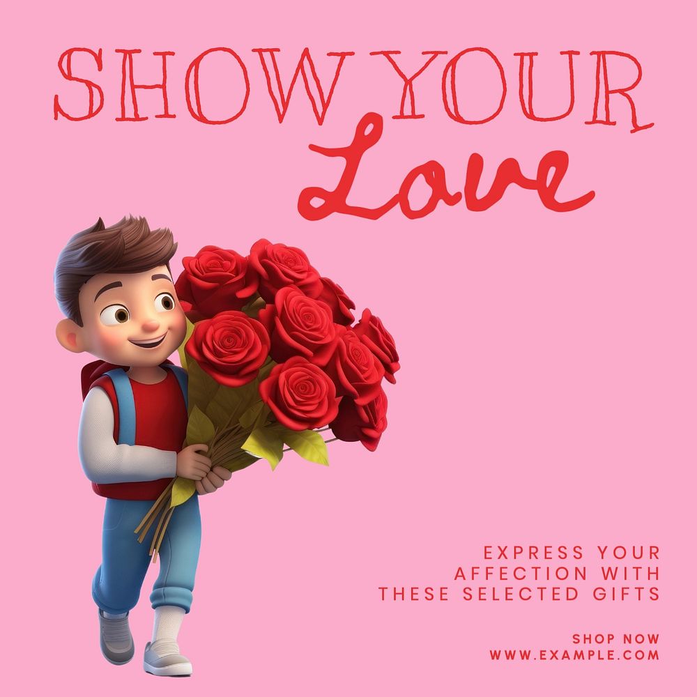 Love & gift selection Instagram post template, editable text