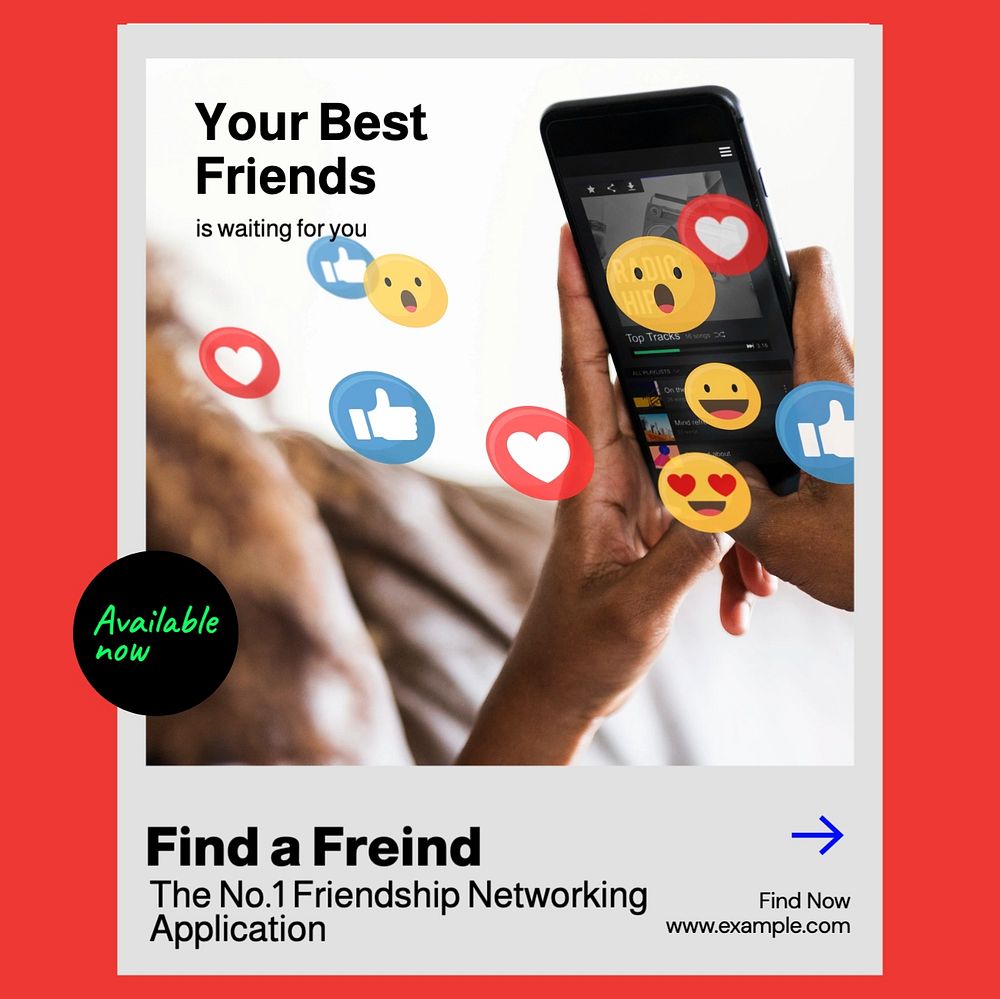 Find a friend Instagram post template, editable text