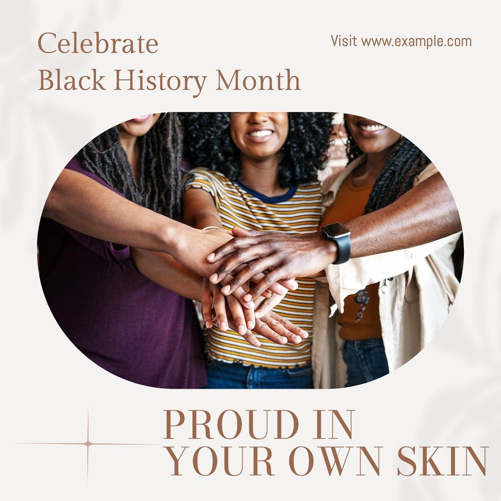 Black history month Instagram post template, editable text