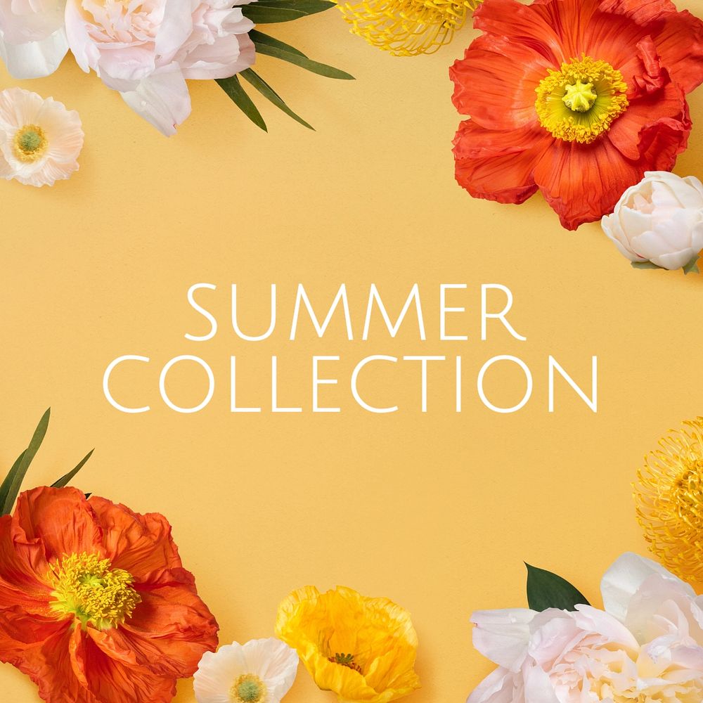 Summer collection Instagram post template, editable text