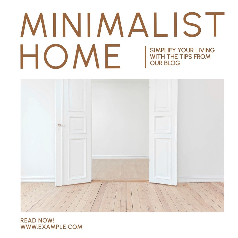 Minimalist home Instagram post template, editable social media design