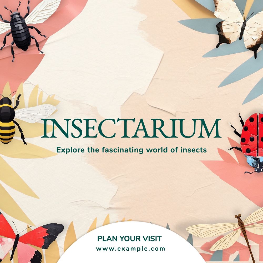 Insectarium Instagram post template, editable text