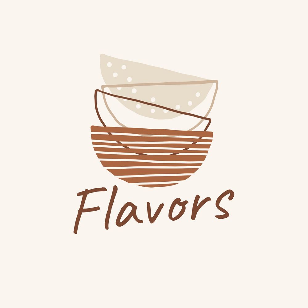 Food flavors logo template, editable design