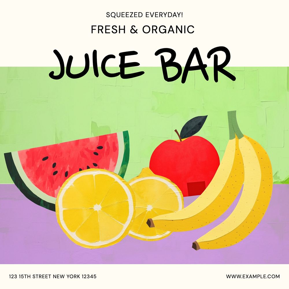 Juice bar Instagram post template, Premium Editable Template rawpixel