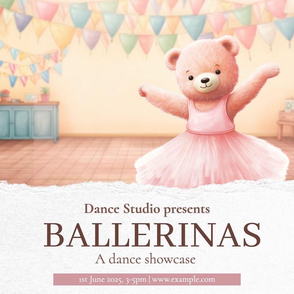 Ballerina Facebook post template, editable design