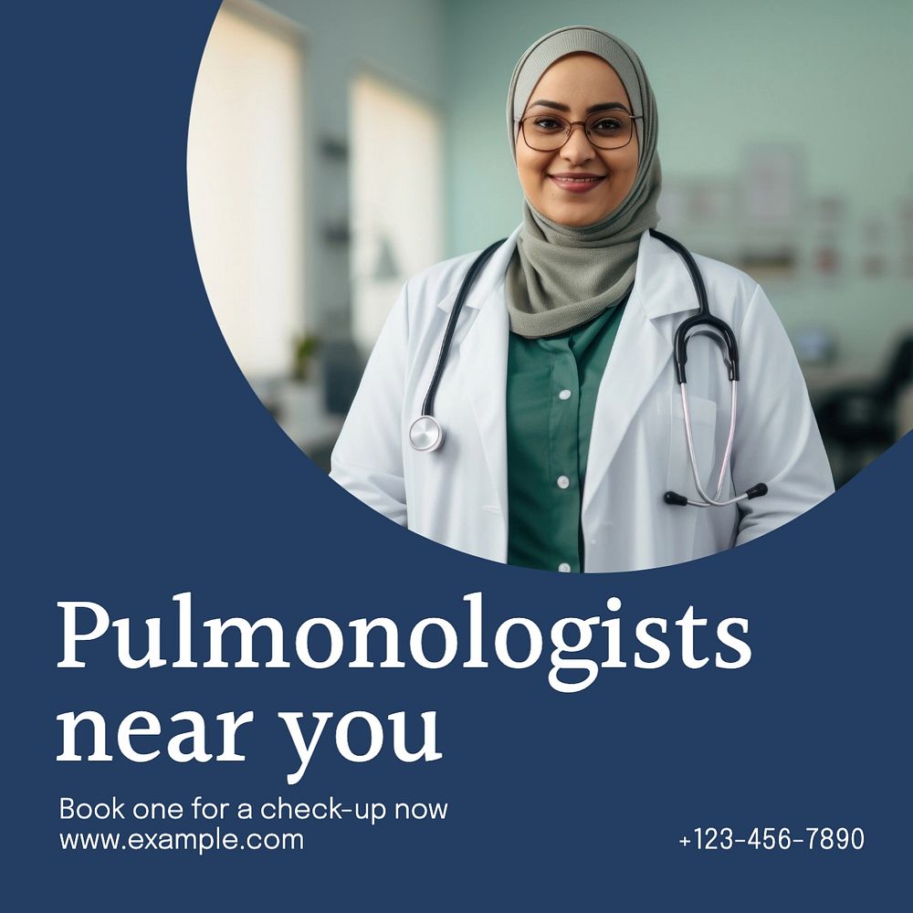 Pulmonologist post template, editable social media design