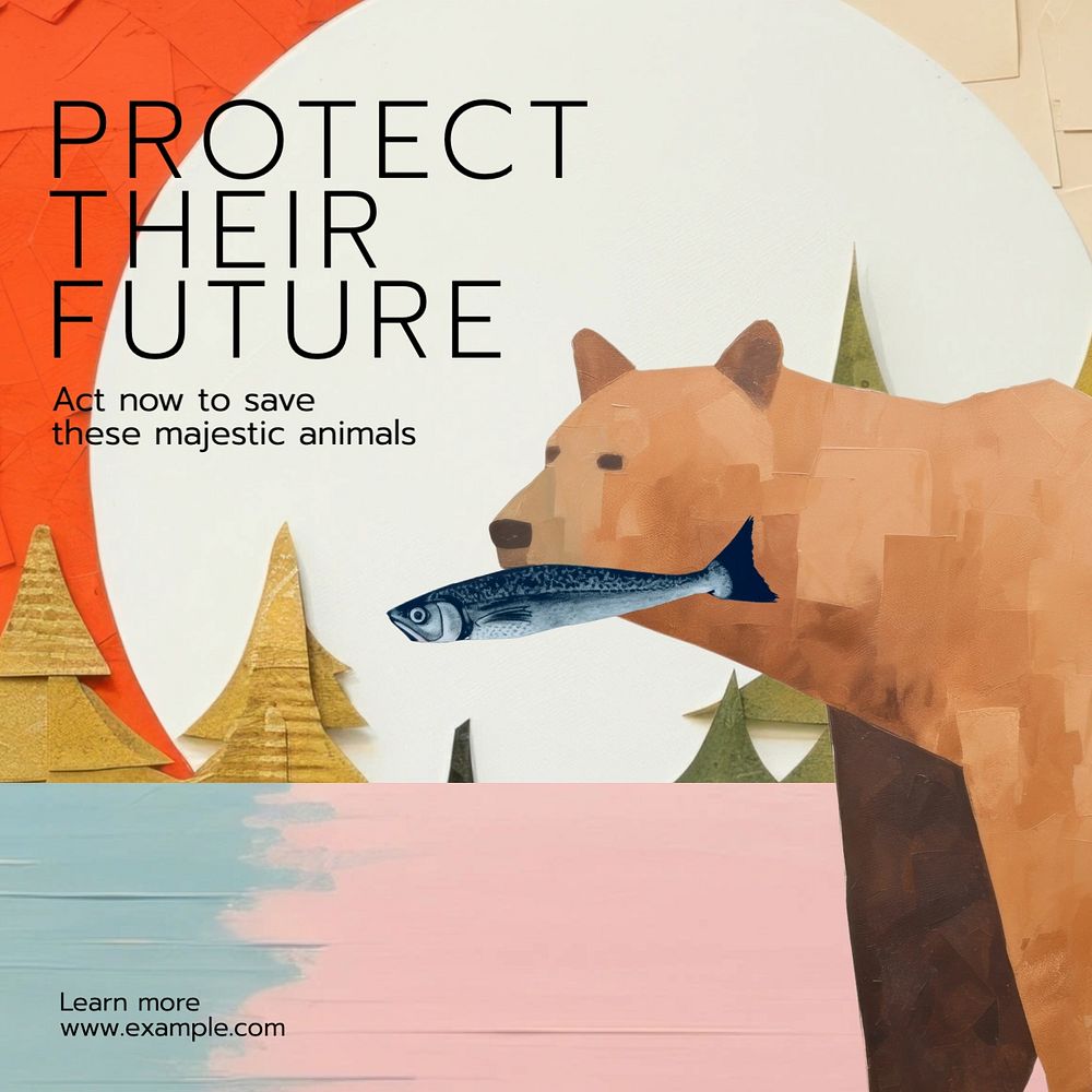 Protect their future Instagram post template, editable text