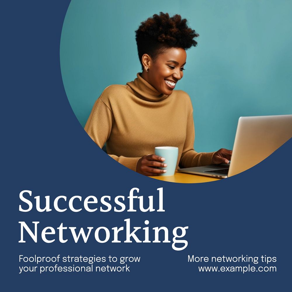 Successful networking post template, editable social media design