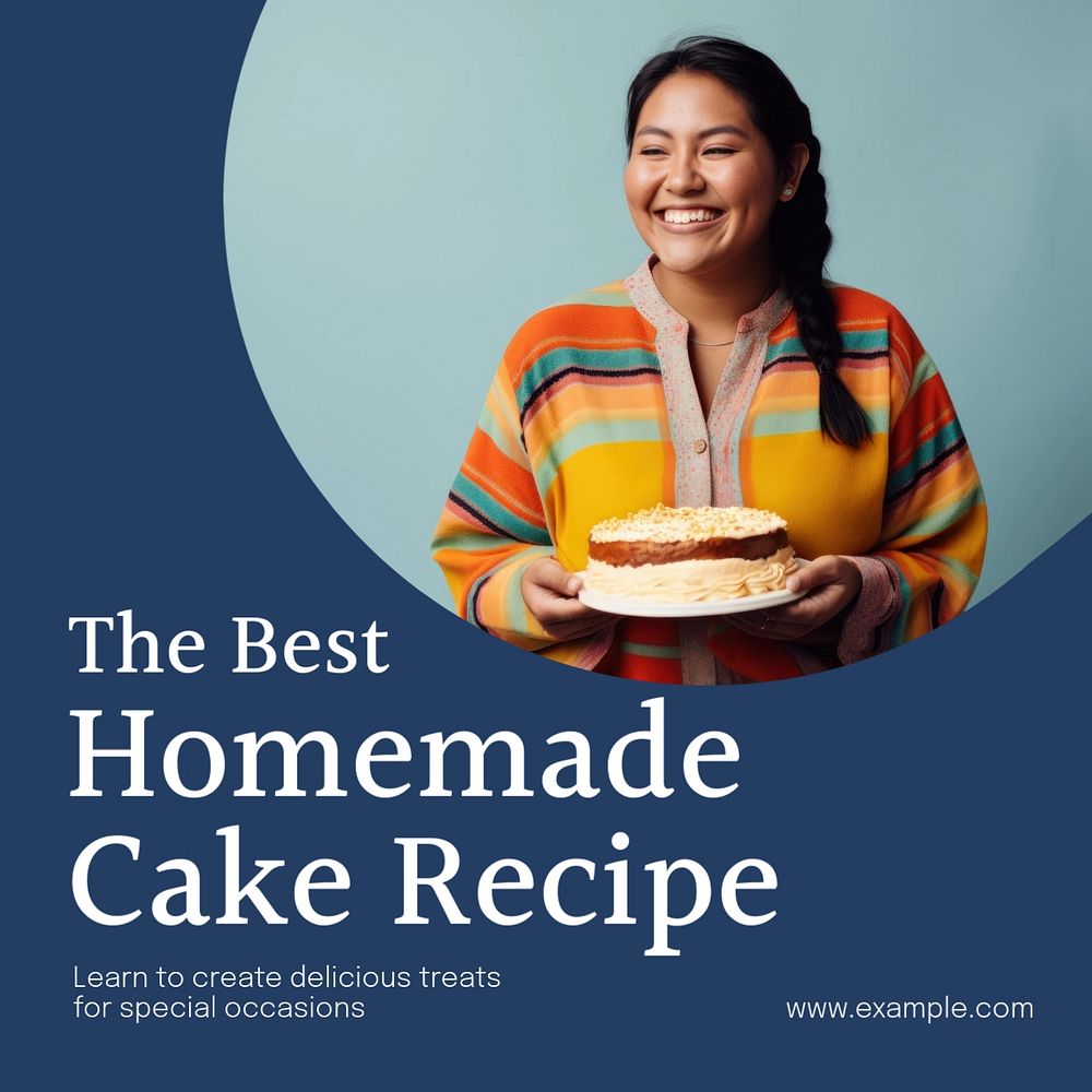 Homemade recipe post template, editable social media design