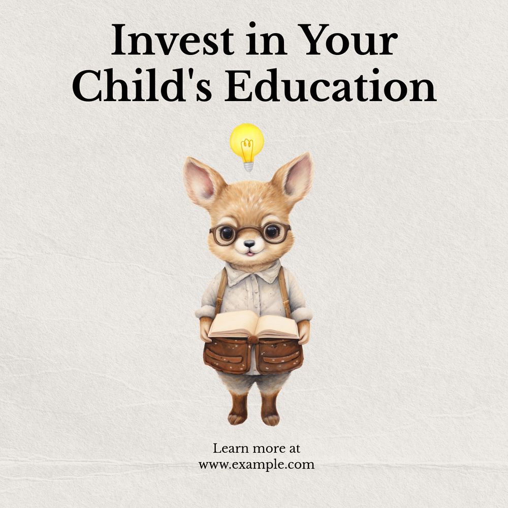 Child's education Facebook post template, editable design