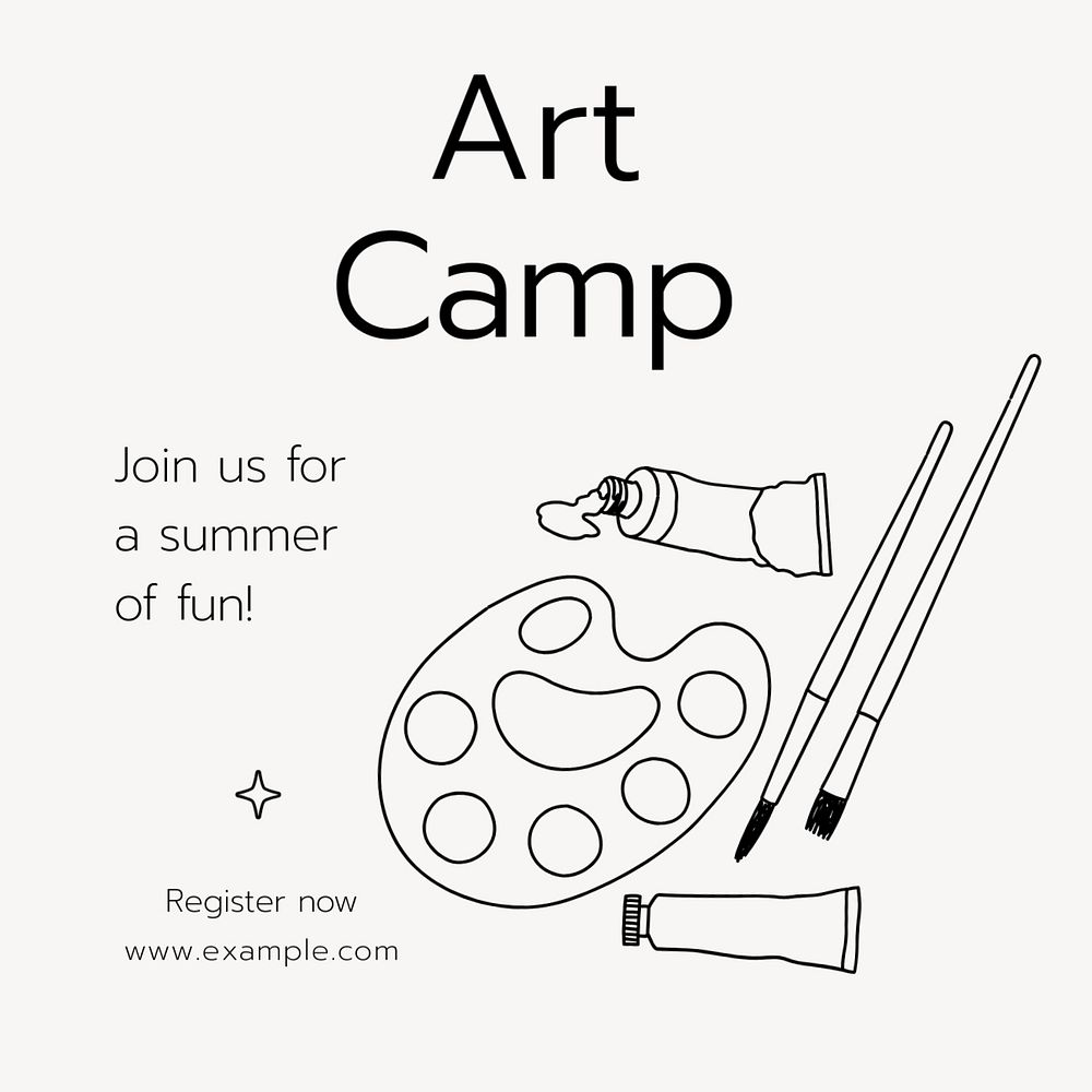 Art camp Instagram post template