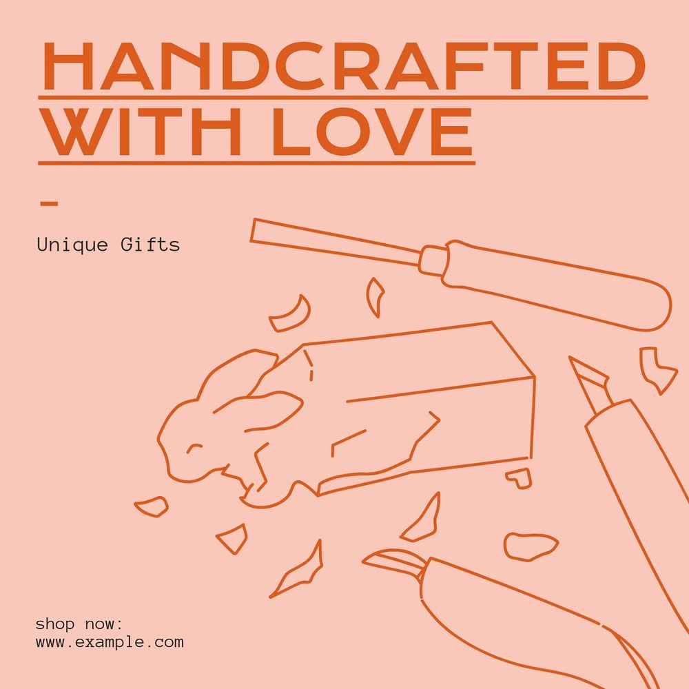 Handcrafted with love Instagram post template