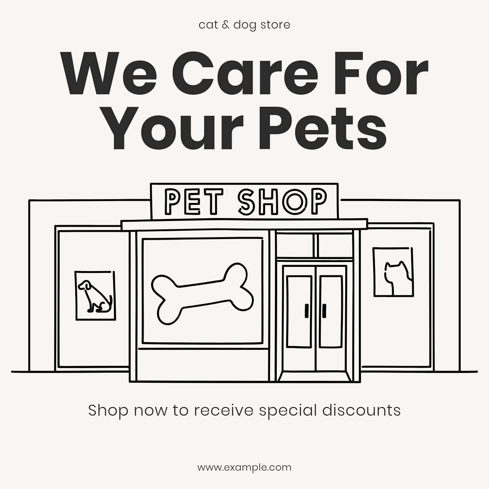 Pet store Instagram post template