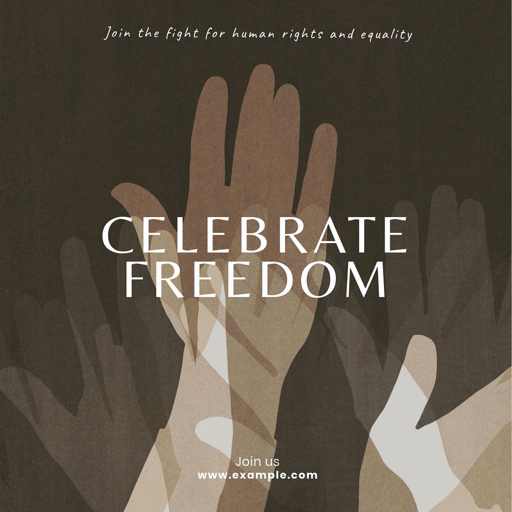 Celebrate freedom Instagram post template, editable text