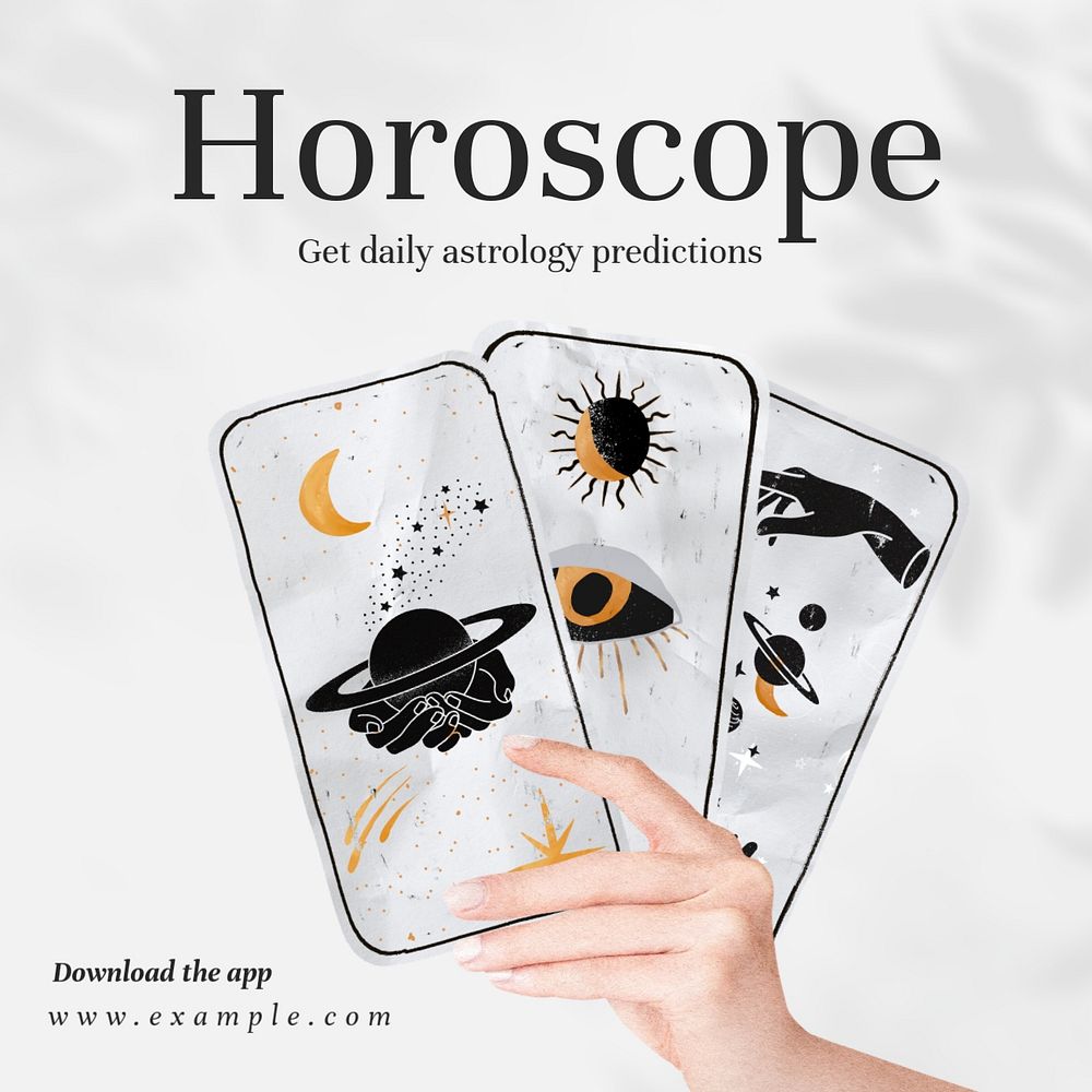 Horoscope Instagram post template, editable text