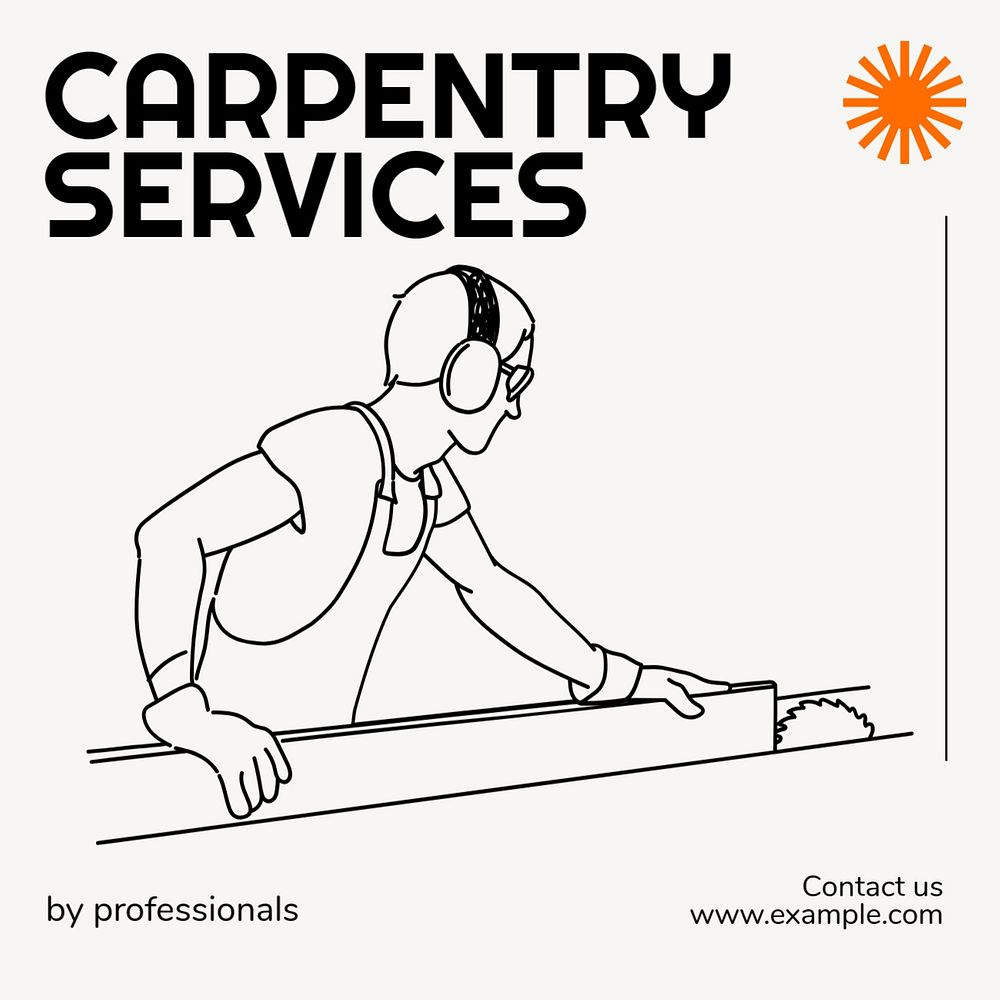 Carpentry services Instagram post template