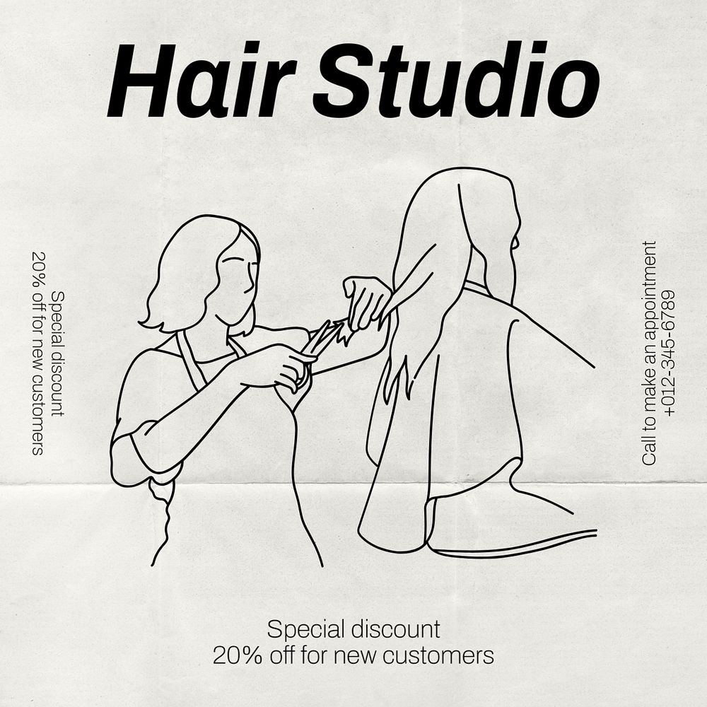 Hair studio Instagram post template