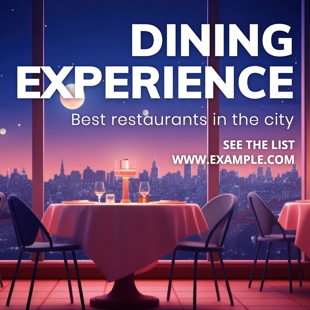 Dining experience Instagram post template, editable social media design