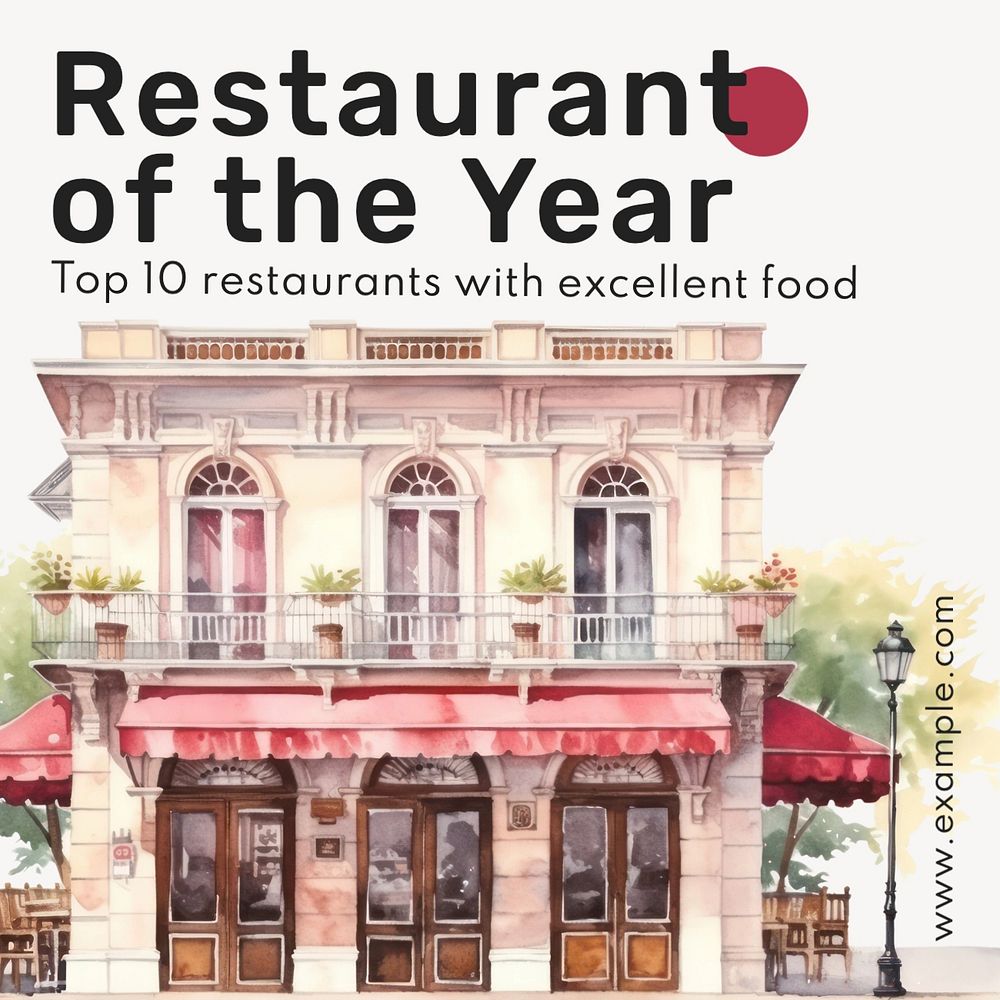 Restaurant of the year Instagram post template, editable social media design