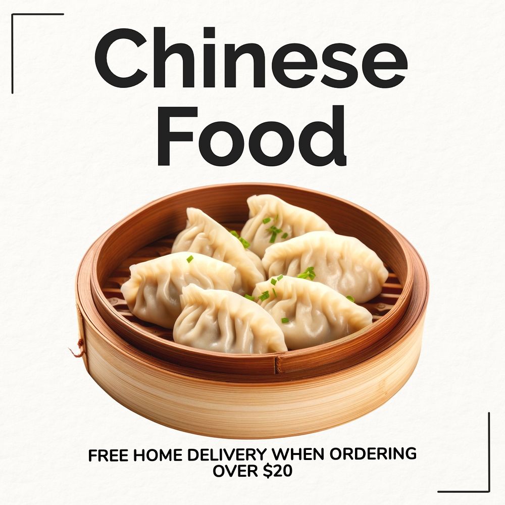 Chinese food Instagram post template, editable social media design