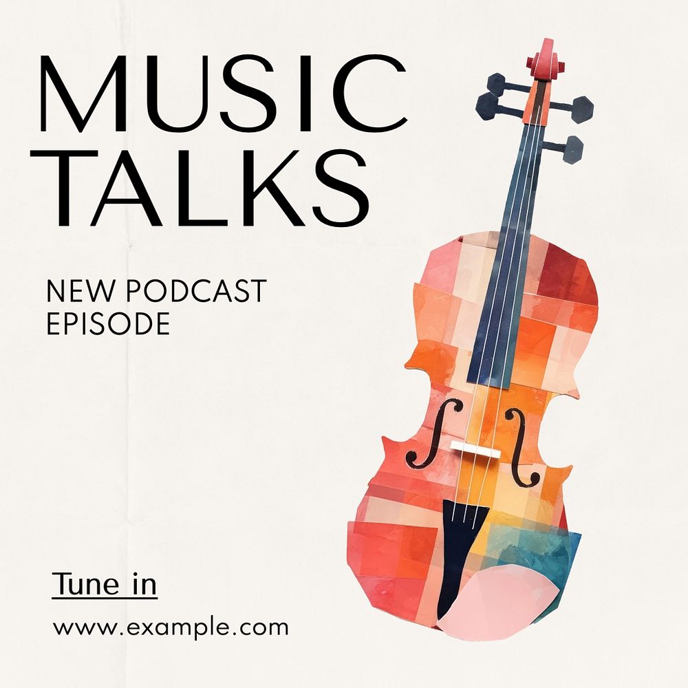 Music talks Instagram post template, editable social media design