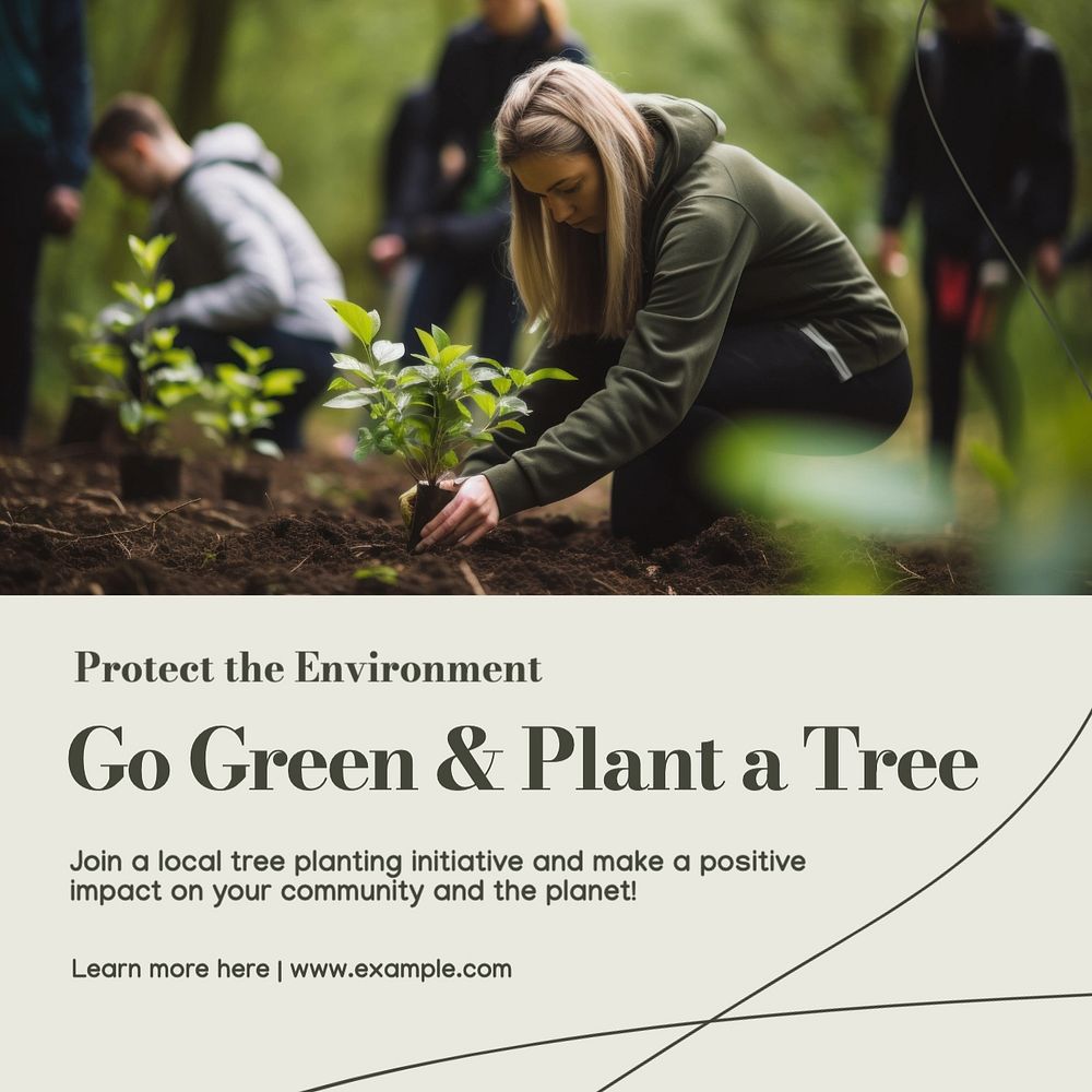 Plant a tree Instagram post template, editable social media design