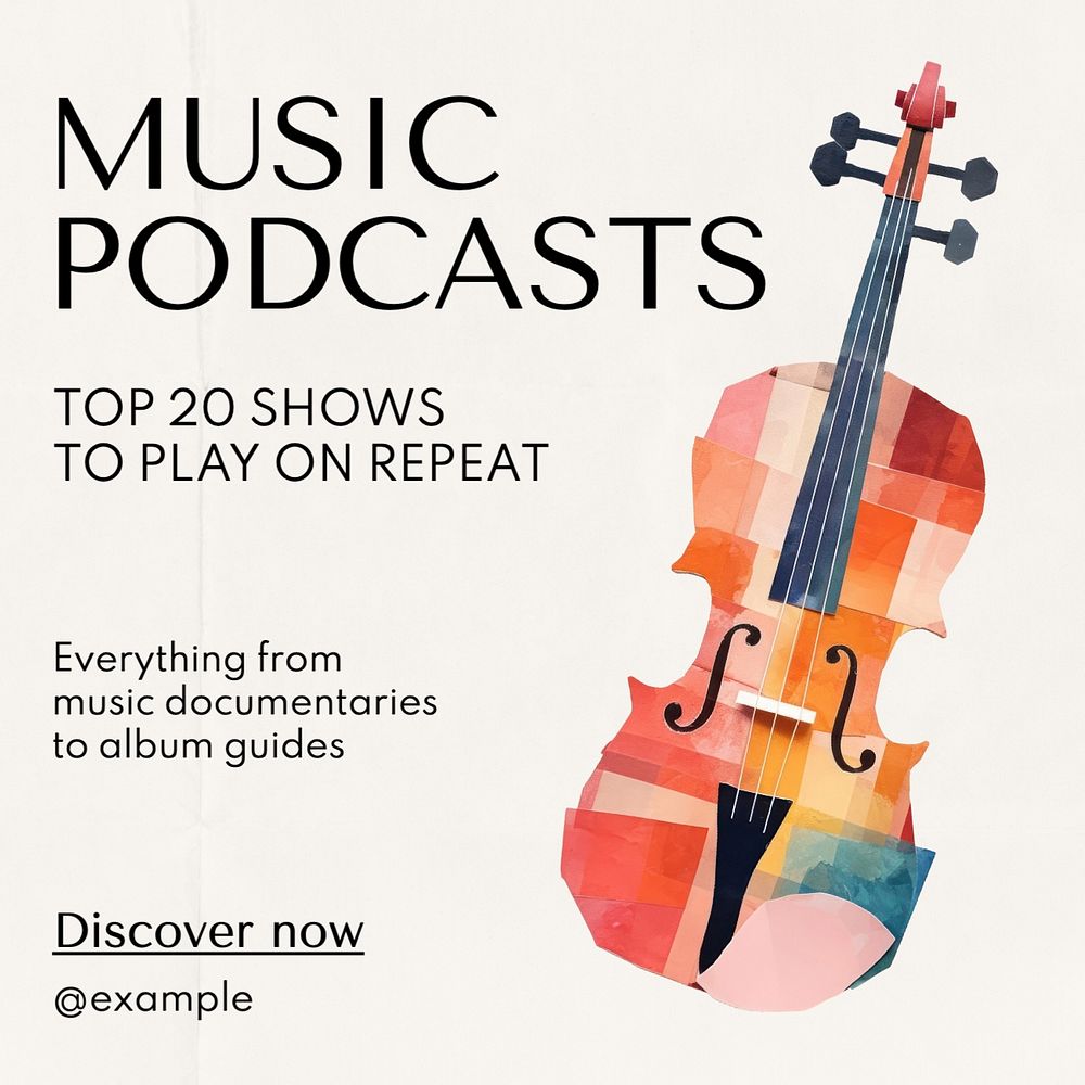 Music podcasts Instagram post template, editable social media design