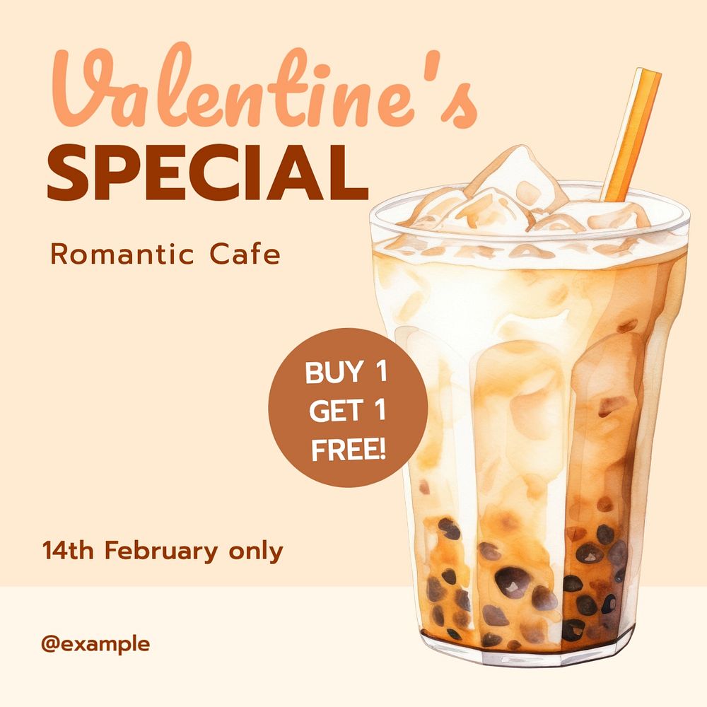 Valentine's special Instagram post template, editable social media design