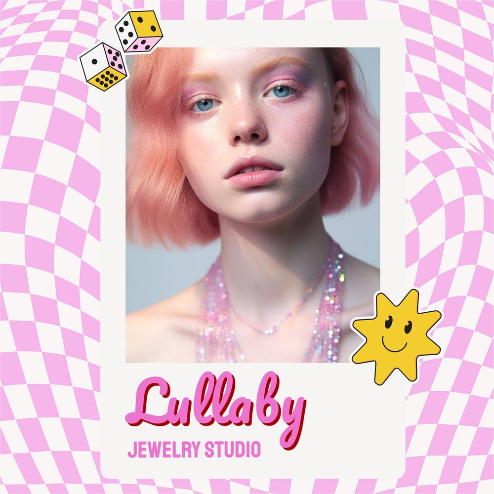 Jewelry studio Instagram post template, editable social media design