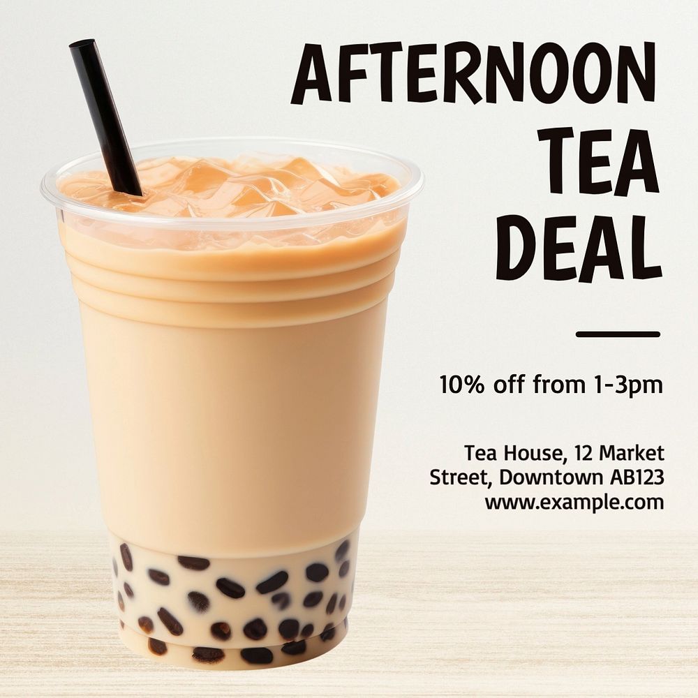 Afternoon tea deal Instagram post template, editable social media design