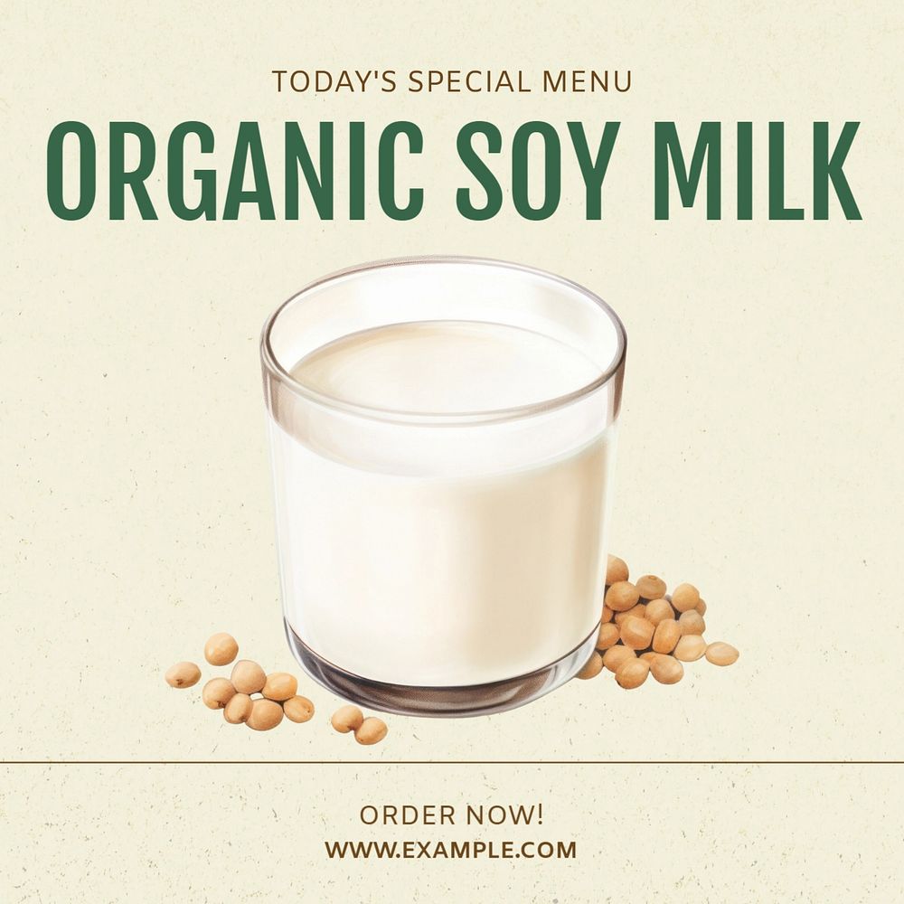 Soy milk Facebook post template, editable design