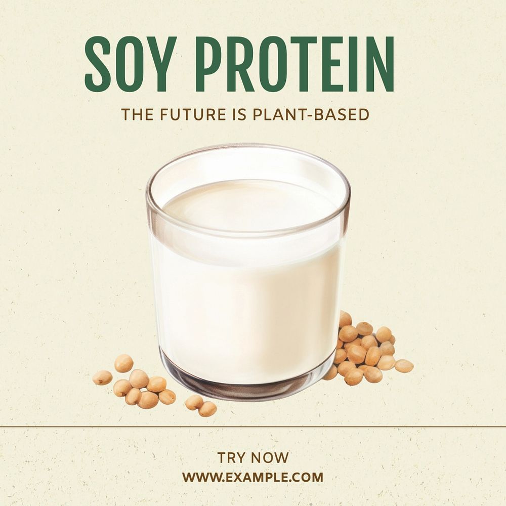 Soy protein Facebook post template, editable design