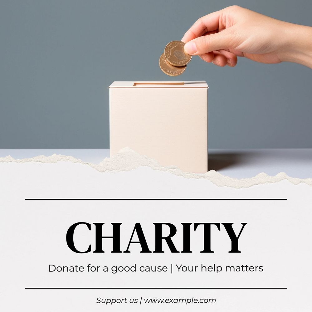 Charity Instagram post template, editable social media design