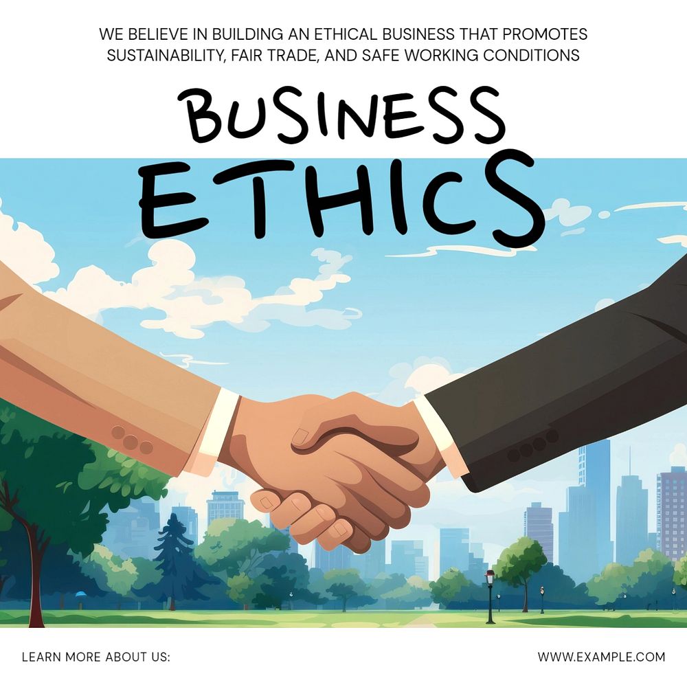 Business ethics Instagram post template, editable social media design