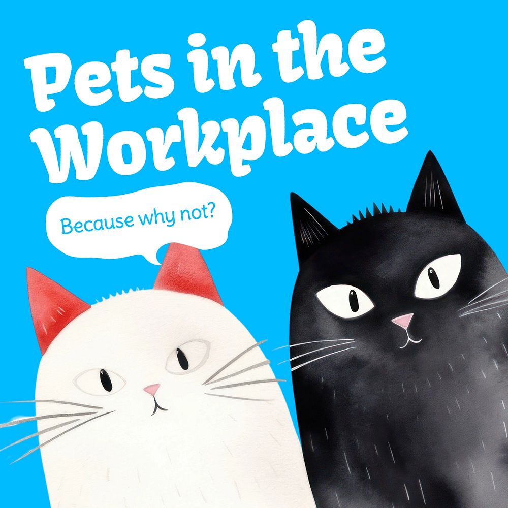 Pet-friendly workplace Instagram post template, editable social media design