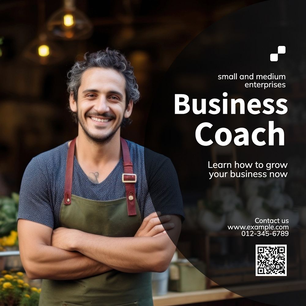 Business coach Facebook post template, editable design