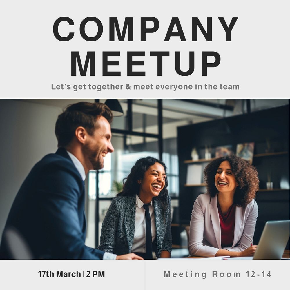 Company meetup Instagram post template, editable social media design