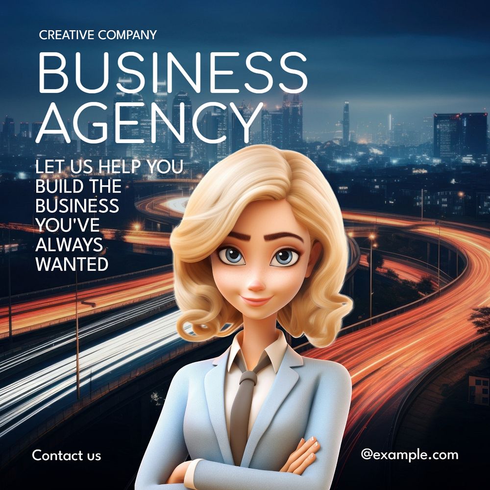 Business agency Facebook post template, editable design