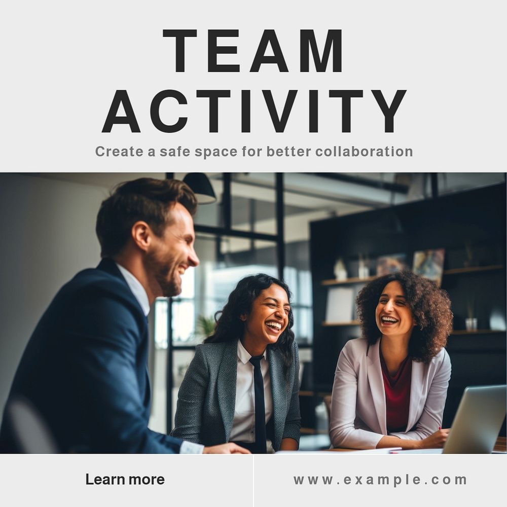 Team activity Instagram post template, editable social media design