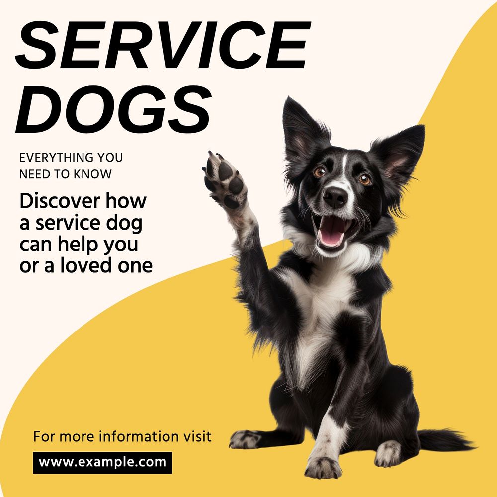 Service dogs Facebook post template, editable design