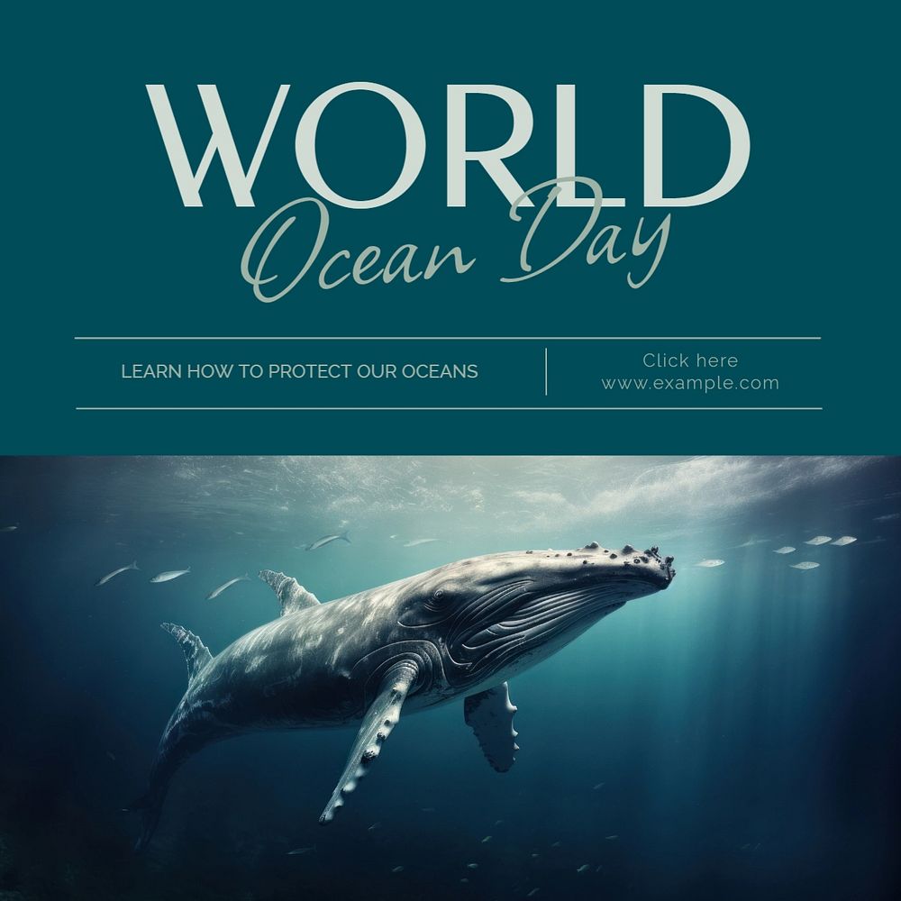 World ocean day Facebook post template, editable design