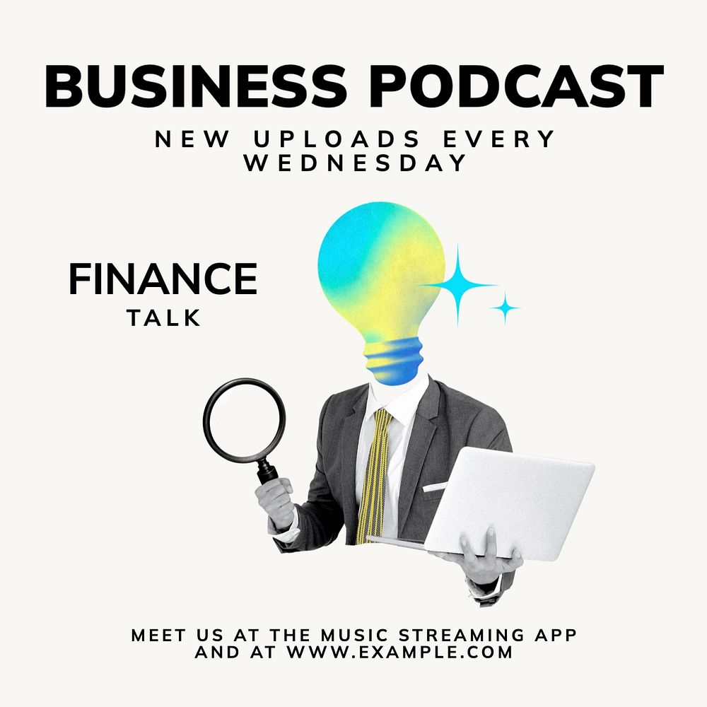 Business podcast Instagram post template, editable social media design