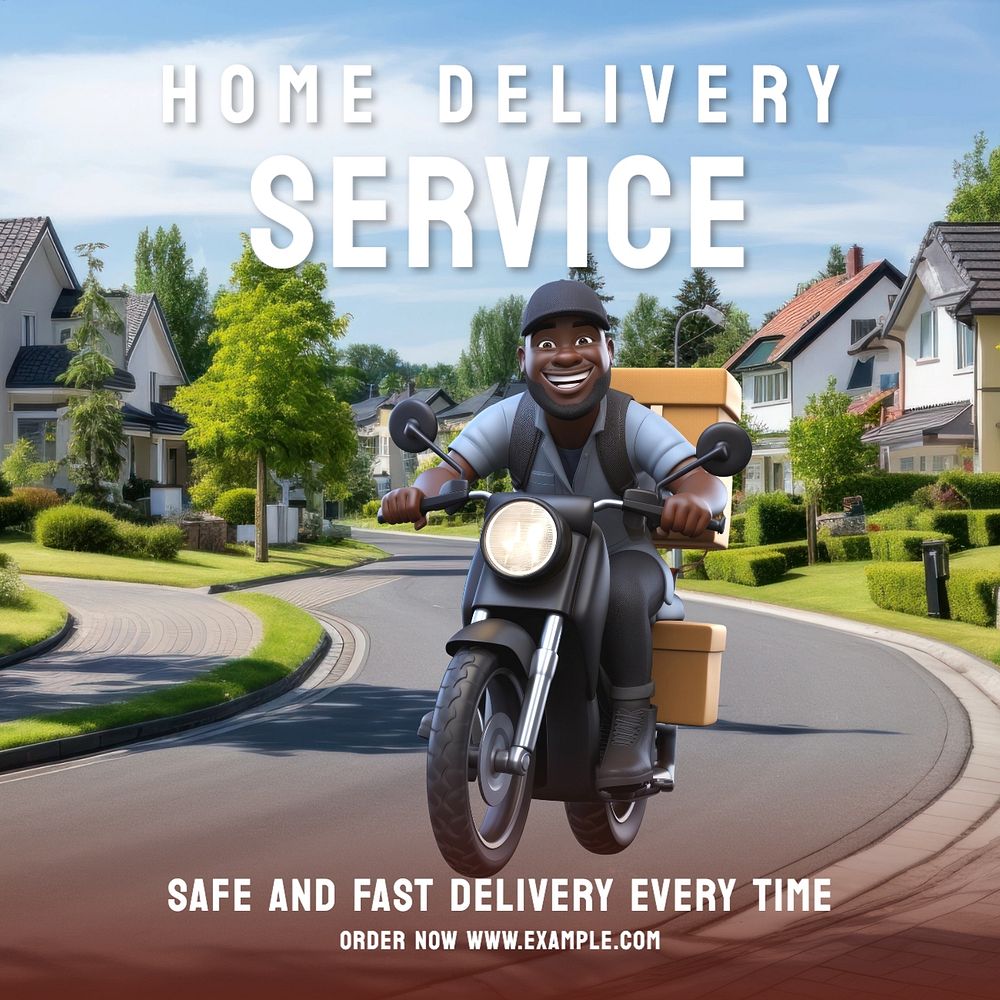 Delivery service Facebook post template, editable design