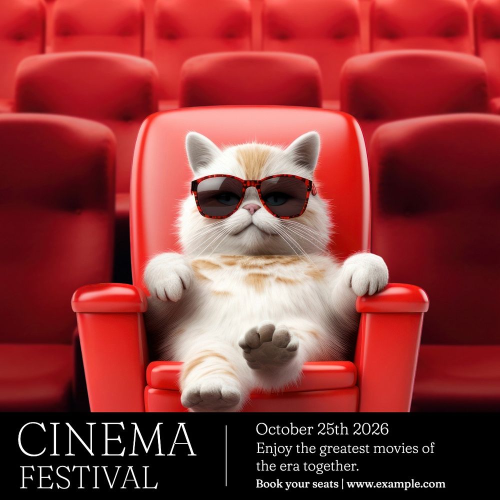 Cinema festival Instagram post template, editable social media design