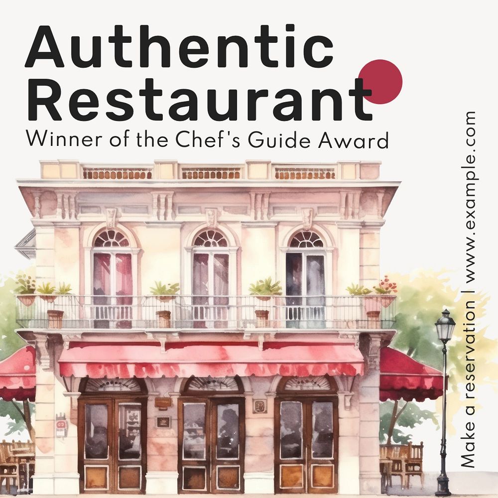 Authentic restaurant Instagram post template, editable social media design