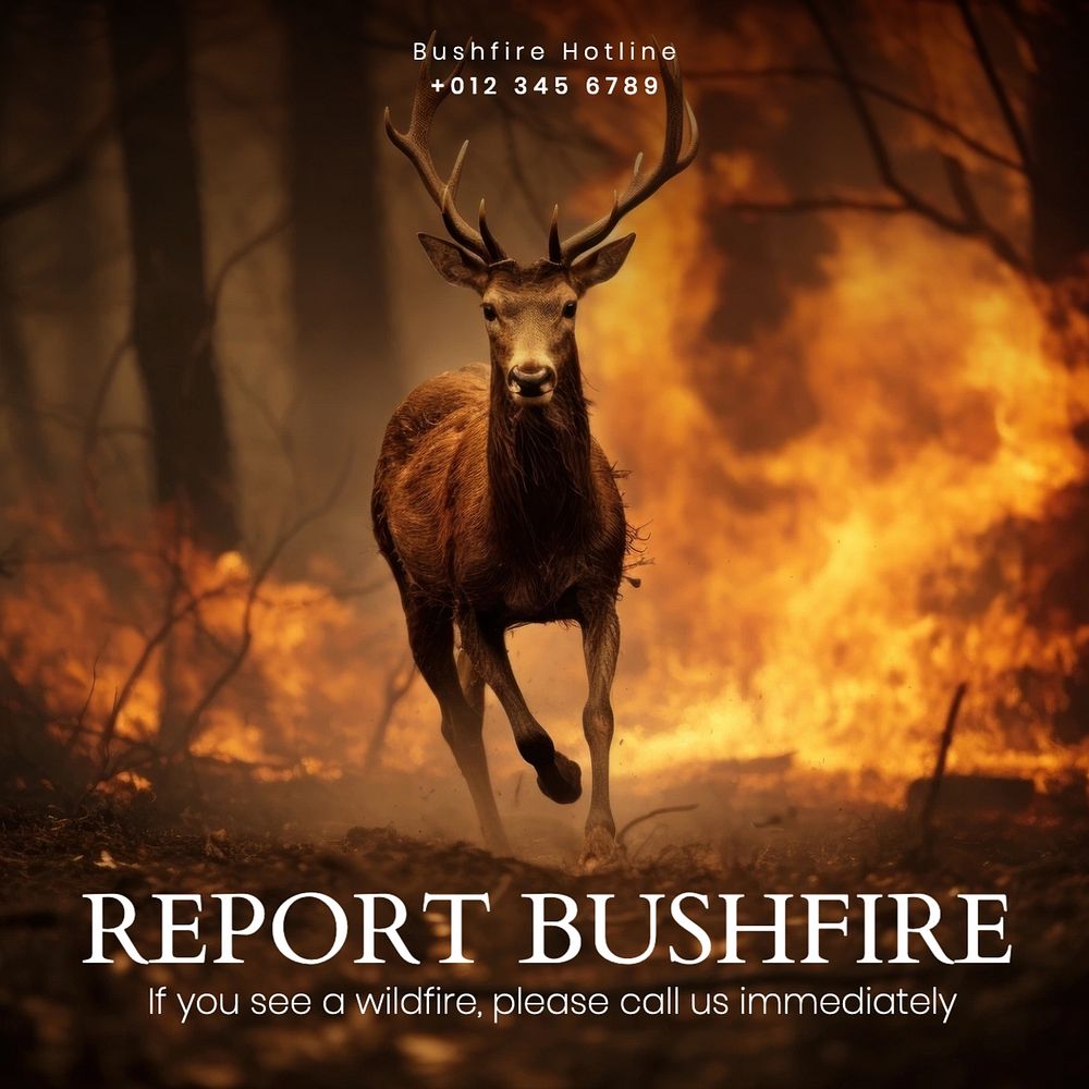 Bushfire Instagram post template, editable social media design